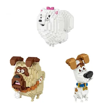 

New Arrival Small Animal Diamond Building Blocks Cute Cartoon Bull Dog Model Pets Mike Anime Figures Mini Bricks Kids Toys