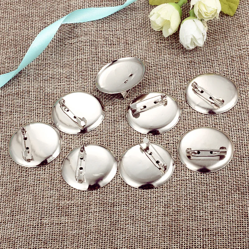 30pcs/lot Brooch Cabochon Hair Clip Base Tray Fit 20mm 25mm 30mm 35mm Round Glass Cameos Hairclip Blank Hairpin Settings Jewelry