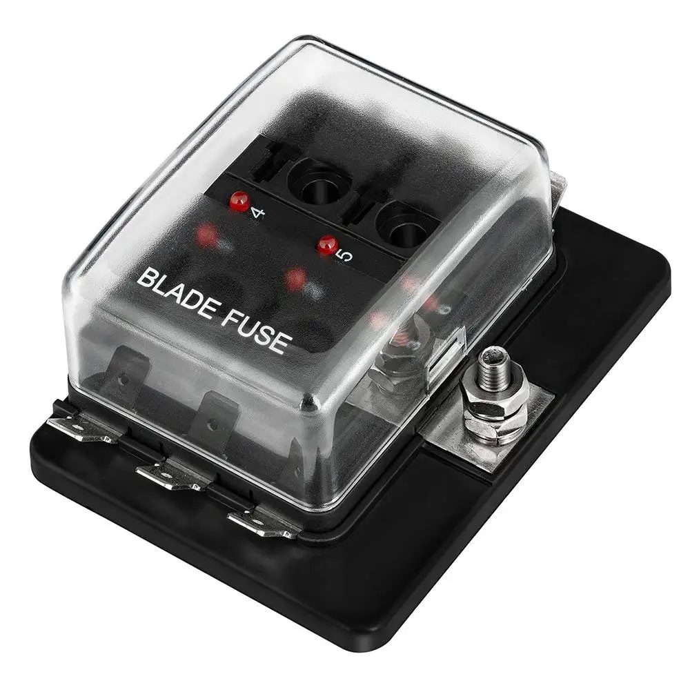 Jtron auto fuse box 12v-32v 6way 10way Blade Fuse Holder with cable LED indicator ATC/ATO fuse socket for Car Boat Marine truck
