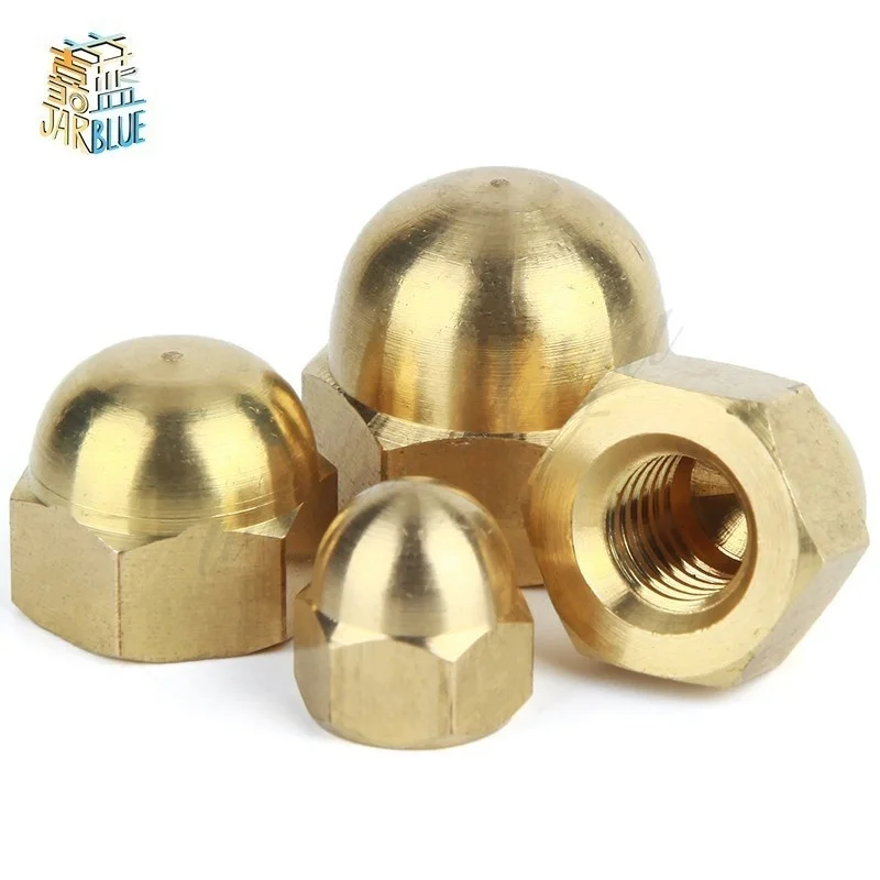 5/10/20/50Pcs DIN1587 M3 M4 M5 M6 Brass Cap Hex Nuts Decorative Dome Head Cover Semicircle Acorn Nut