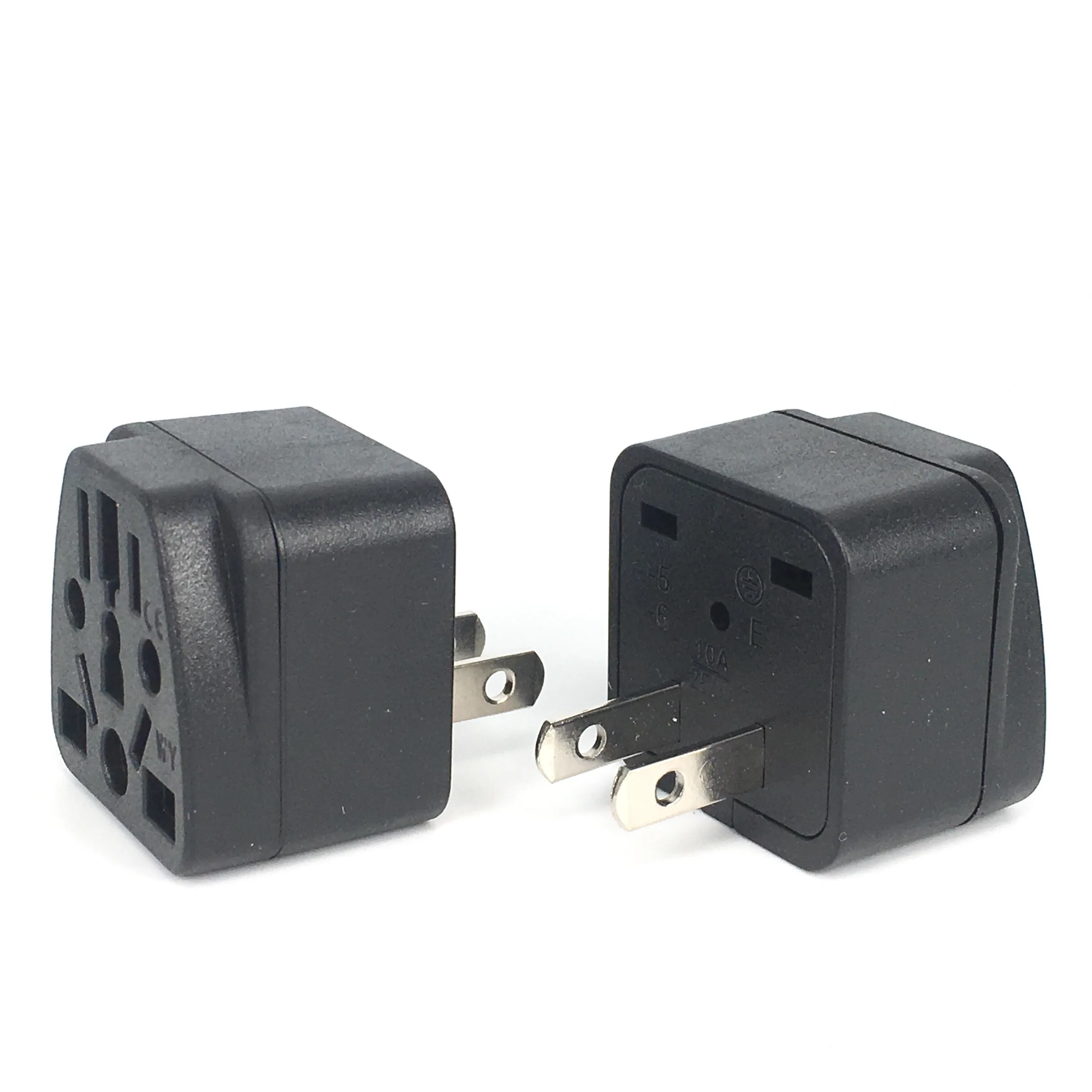 2 Pack European to US Plug Adapter,UK to US Plug Adapter, Universal to US  Travel Plug Adapter, Suitable for EU/UK/AU/CN/JP/Italy/Israel Plug Adapter