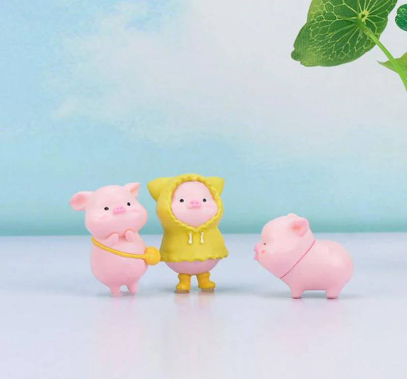 Свинка Семья украшения маленькая статуя фигурка животного модель мох микро пейзаж домашний декор миниатюрная поросенок Фея Украшения Сада