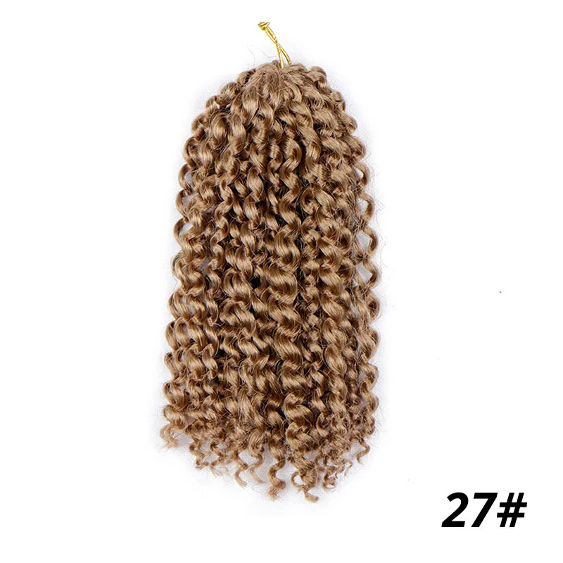 #27 Doris beauty, 8 дюймов, афро, вязанные крючком волосы, косички Марли, Омбре, косички для наращивания, синтетические, вязанные крючком косички для женщин - Цвет: #27