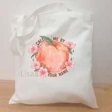 Дизайнерская Холщовая Сумка на плечо для женщин Harajuku Ulzzang, винтажная персиковая Большая вместительная сумка для покупок, Студенческая сумка