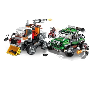 

Anti-terrorist assault car building blocks technology spell insert toy chariot children‘s day gift ’