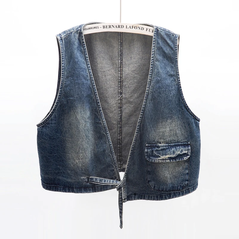 plus size blue jean vest