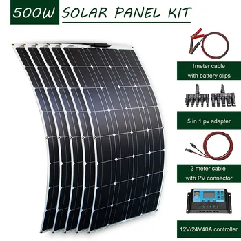 

home 500w solar energy system 16v 100 watt flexible solar panel 12v off grid solar panels kit
