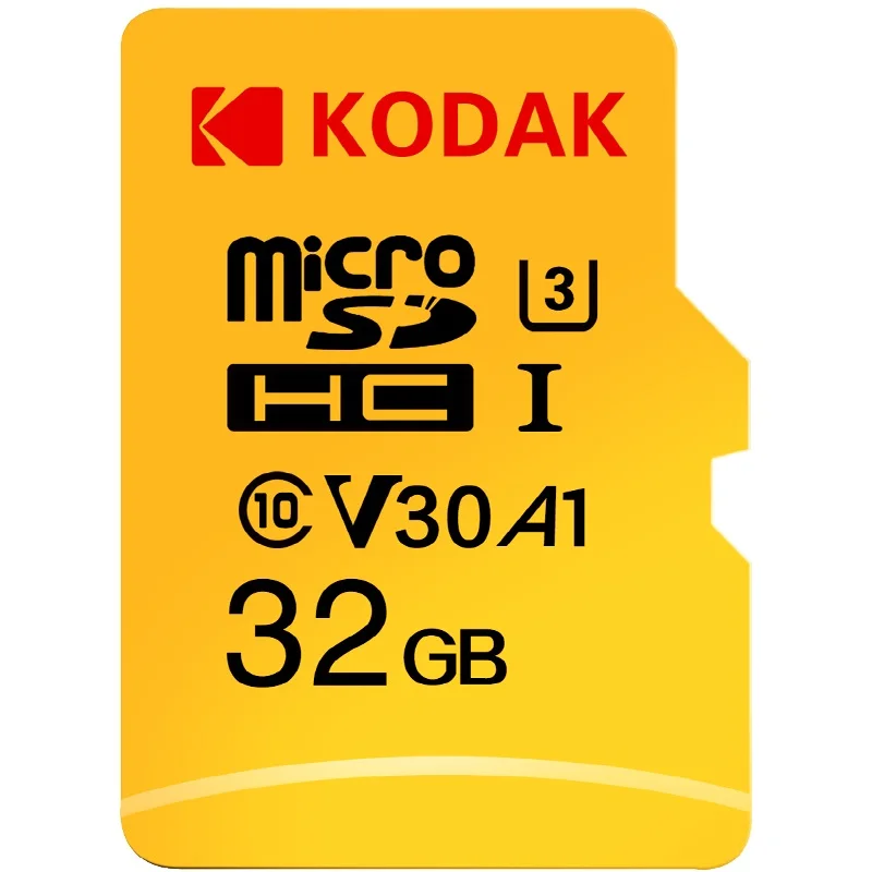 32GB U3 Флэш-карта памяти KODAK 32 ГБ Micro SD 64 Гб U3 4K TF/SD карта 128 ГБ 256 ГБ 512 Гб класс 10 Memoria Micro SD высокая скорость - Емкость: 32GB U3
