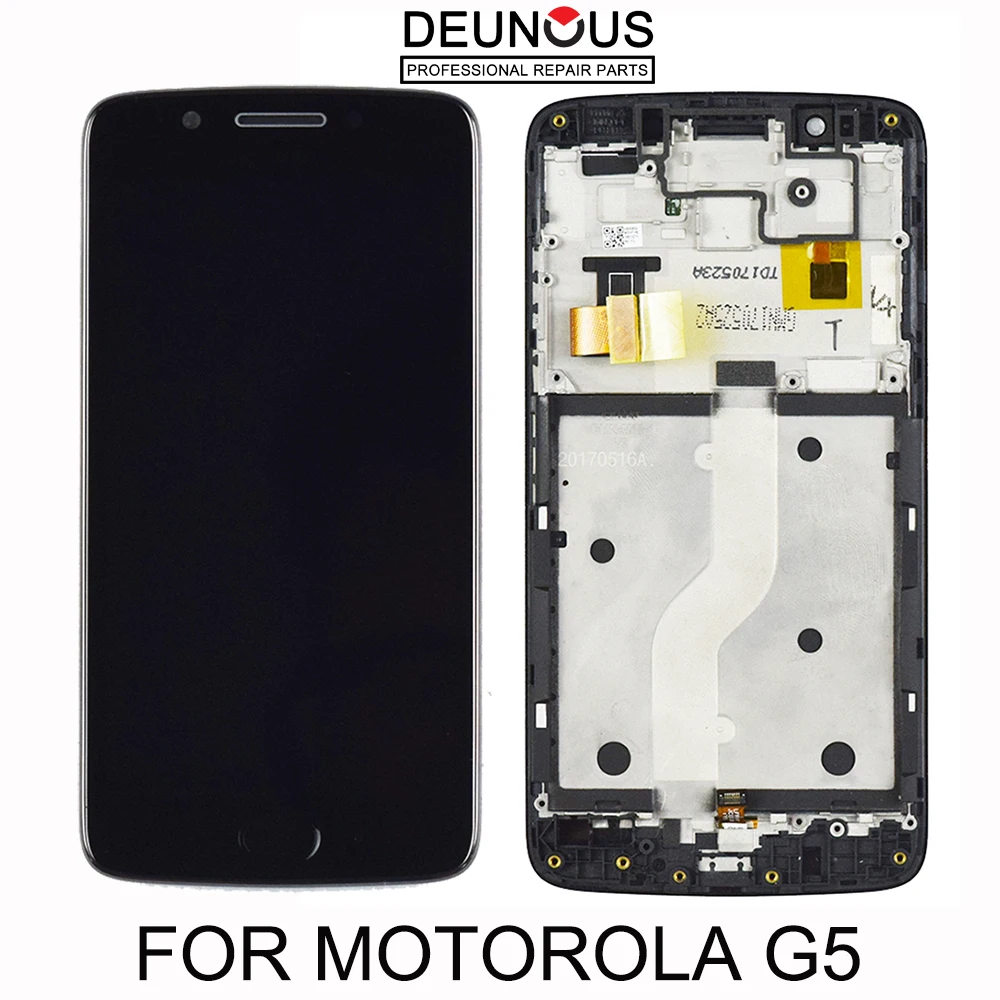 Оригинальный дисплей для Motorola Moto G5 сенсорный ЖК экран с рамкой сменный