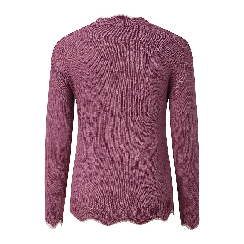 Повседневный свитер с v-образным вырезом, женский зимний вязаный пуловер с длинным рукавом, короткий цветной вязаный однотонный джемпер, Женский облегающий свитер