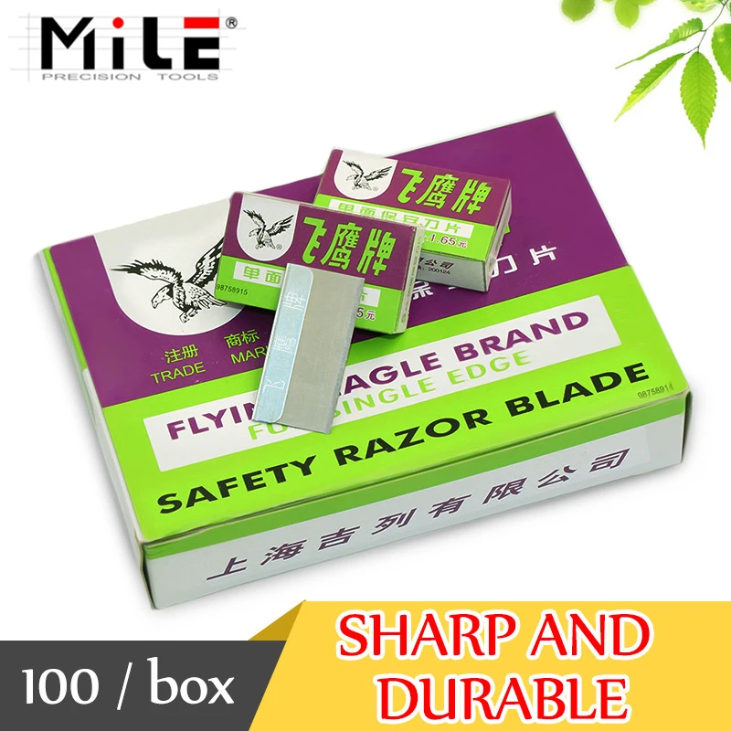 

100 шт. оригинальный Собранный реальный продукт марка летающего орла с одним краем Безопасные лезвия, лезвия для бритвы запасные