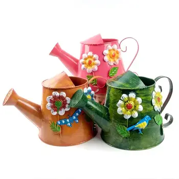

Vintage Watering Can Retro Paint Stainless Tin 3L Watering Pot with A Spray Bottle Spray Mister Garden Antique Planting Tool