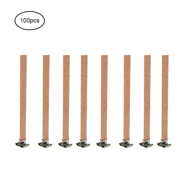 10Pieces Cross Wooden Candle Wicks with Bases for Candle Making