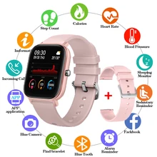 P8 kobiety inteligentny zegarek dla Android ios bransoletka sportowa Fitness zegar tętna Monitor ciśnienia krwi Reloj Smartwatch Android ios tanie tanio lieve CN (pochodzenie) Dla systemu iOS Na nadgarstek Zgodna ze wszystkimi 128MB Krokomierz Rejestrator aktywności fizycznej