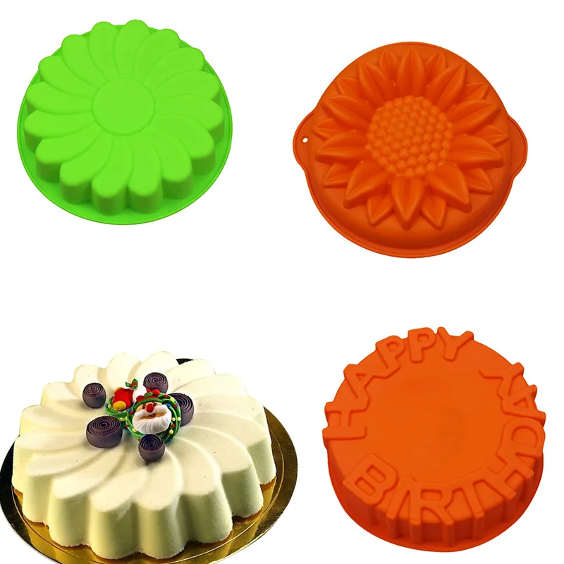 9.7" Six Petal Flower Birthday Cake Pan Bread Silicone Mold Mousse Piza Tray 