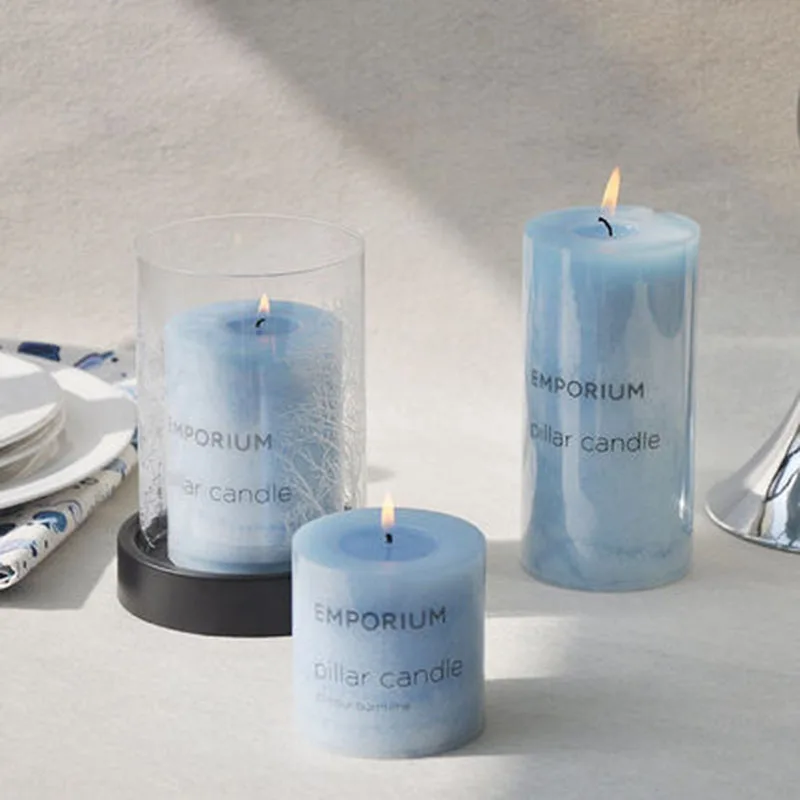 Европейские цилиндрические свечи для ароматерапии, большие свадебные свечи, подарок на день Святого Валентина, креативные товары для дома DD6LZ - Цвет: Three Blue forest