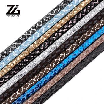 

ZG 5MM Flat Leopard Print PU Leather Cord/Leather Rope/Jewelry Findings Accessories/Fashion Jewelry Making/Bracelet Materials