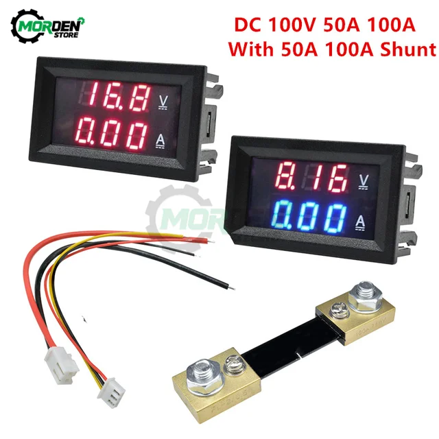 Voltmètre Ampèremètre Numérique LED + Shunt De Courant DC 100V 100A