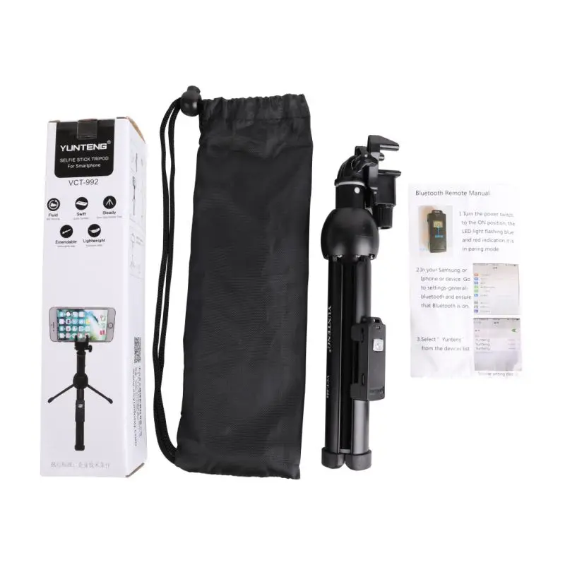 992 Mobile Phone Selfie Stick Professional Selfie Stick Tripod With Wireless Remote Control Tripod Bracket Selfie Stick