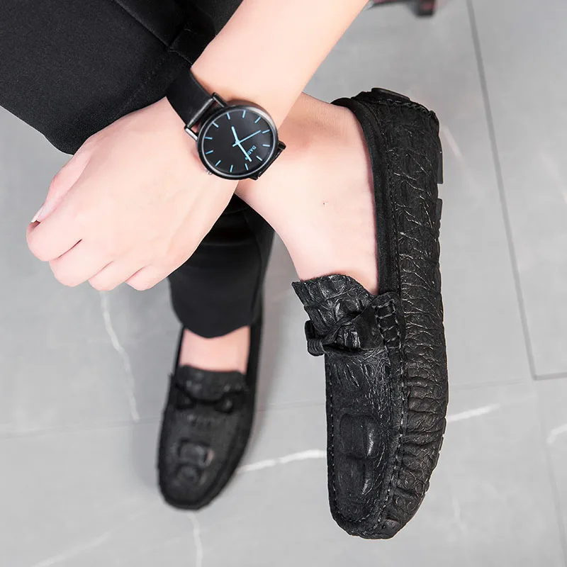 

Italian Men Shoes Casual Luxury Brand Men Loafers Genuine Leather Moccasins Comfy Breathable flats fashion Slip On Boat Shoes a4