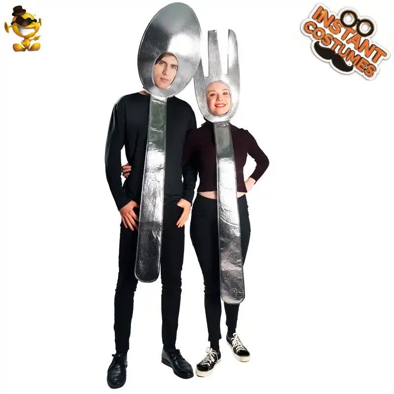 Unisex Erwachsene Loffel Suppe Gabel Tunika Kostum Lustige Paare Kuche Utensil Anzuge Halloween Cosplay Erwachsene Liebhaber Party Overall Aliexpress
