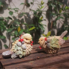 2 шт./компл. смолы садовые украшения в виде птиц открытый двор моделирование животных пастырской Стиль Дисплей ремесла