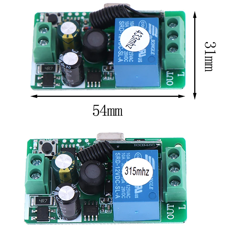

220V 1 Channel Wireless Relay RF Remote Control Switch Receiver 315/433MHZ