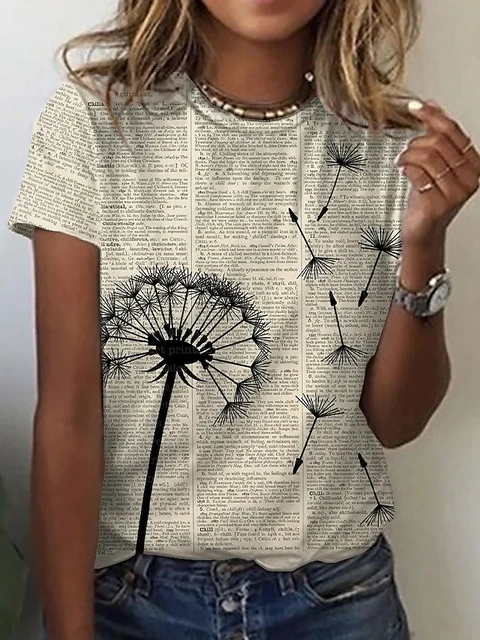 3D Sunflower Women's floral print T-shirts, round neck T-shirts and Floral print, women's T-shirts HUAD-A1