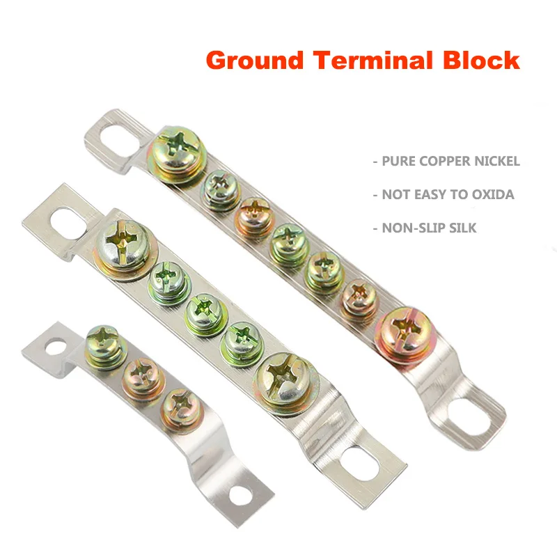 

1Pcs Ground Row 3 5 7 10 Holes Distribution Cabinet Neutral Brass Terminal Block Connector Bar 2*15 2*20 2.5*25 3.0*30mm