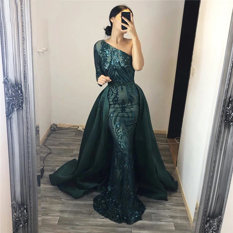 Een Schouder Lovertjes Baljurk Avond Party Maxi Jurk Bordeaux Groene Maxi Jurk Een Schouder Lovertjes Baljurk Avond Party Maxi Jurk Bordeaux Groene Maxi Jurk