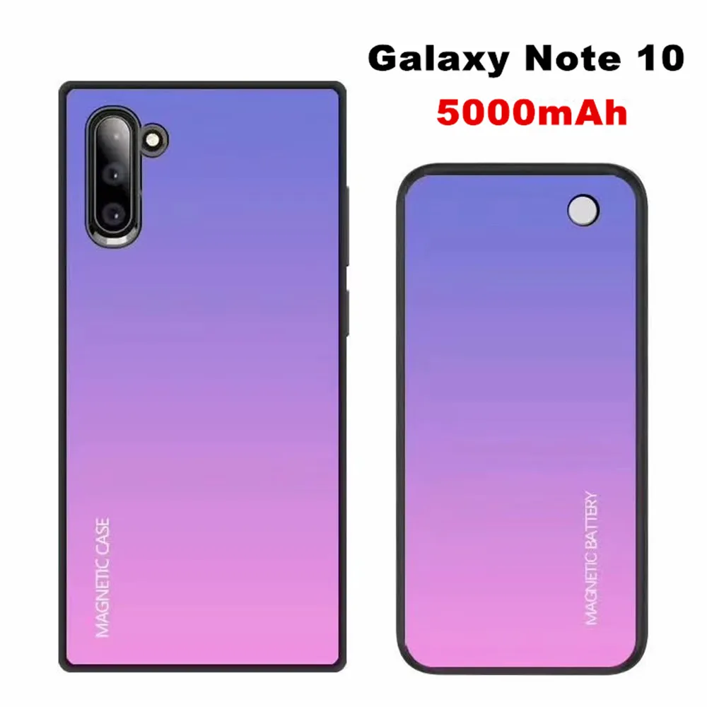 Беспроводной магнитный чехол для зарядного устройства для samsung Galaxy Note 10 Plus, чехол для питания 5000 мА/ч, чехол для внешнего зарядного устройства - Цвет: For Note 10
