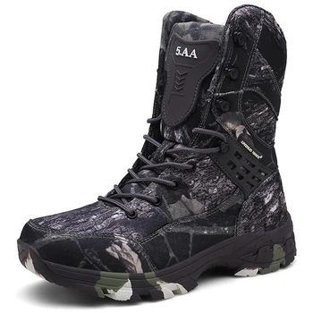 

New Waterproof Men Tactical Military Boots Desert Boots Hiking Camouflage High-top Desert Men's Boots Fashion Work Men's shoes