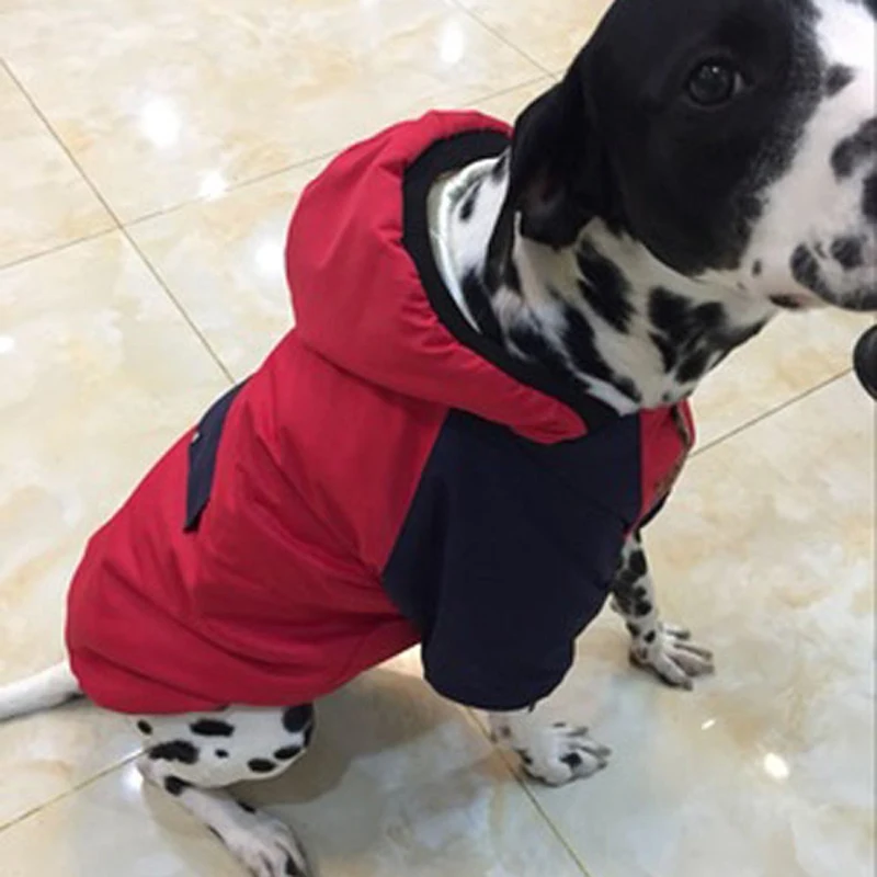

Pet Dog Winter Clothes Waterproof Warm Hooded Jacket For Small Big Dogs Thicken Double Layer Cotton Coat Labrador French Bulldog