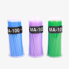 100 шт/1 упаковка тату микроблейдинг щеточки одноразовые тампоны без ворса Микро Кисти перманентные тату принадлежности для ресниц