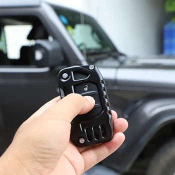 

Black Alloy Key Cover Case Protector Shell For Jeep Wrangler JL JT Gladiator 18+ Brand New And High Quality