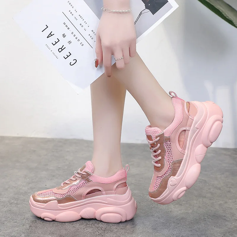

Women Autumn Platform Sneakers Ladies Brand Chunky Casual Shoes Fashion Mesh Sports Shoes Chaussure Femme Walking Shoes Trainers