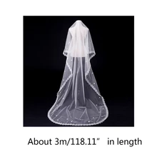 Bridal Veil Lace Trim Hair Accessories for Wedding Single Layer Sheer Tulle 118