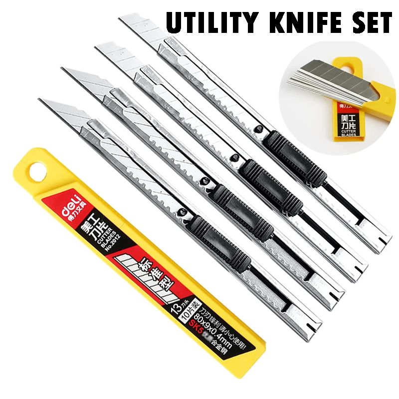 Art Knife Letter Opener Utility Paper Office Diy Cutter Stationery School Tools 9mm Replacement Blade | Канцтовары для офиса и