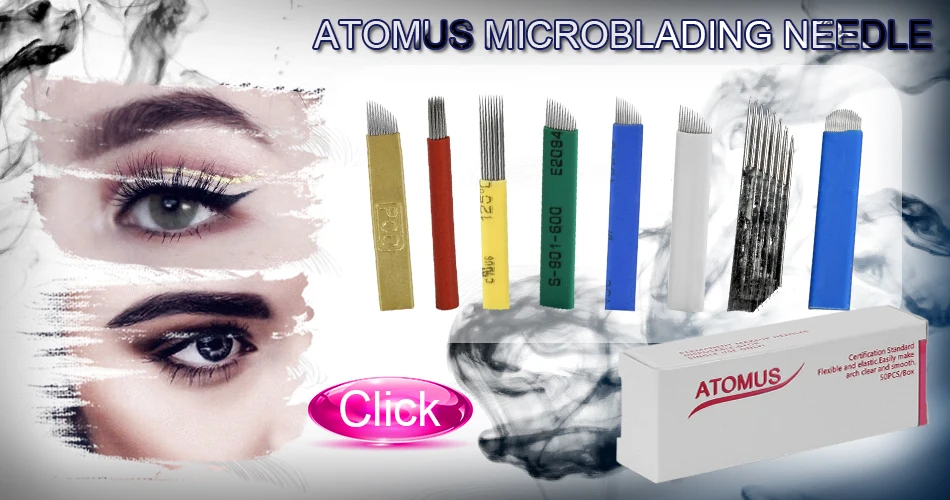 50 шт. 12pin Micro Blading Laminas Tebori Needle Agujas Para микроблейдинг Наложение теней Microblade постоянный макияж иглы брови
