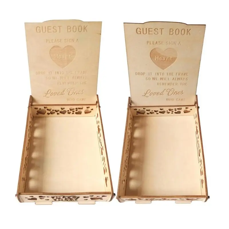 

Wedding Signature Hearts Drop Box Romantic Rustic Sweet Guestbook Decor