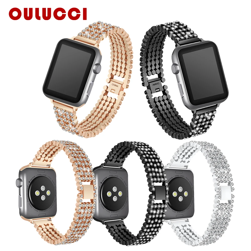 Ремешок OULUCCI из нержавеющей стали для Apple Watch band 38 мм/42 мм роскошный сменный
