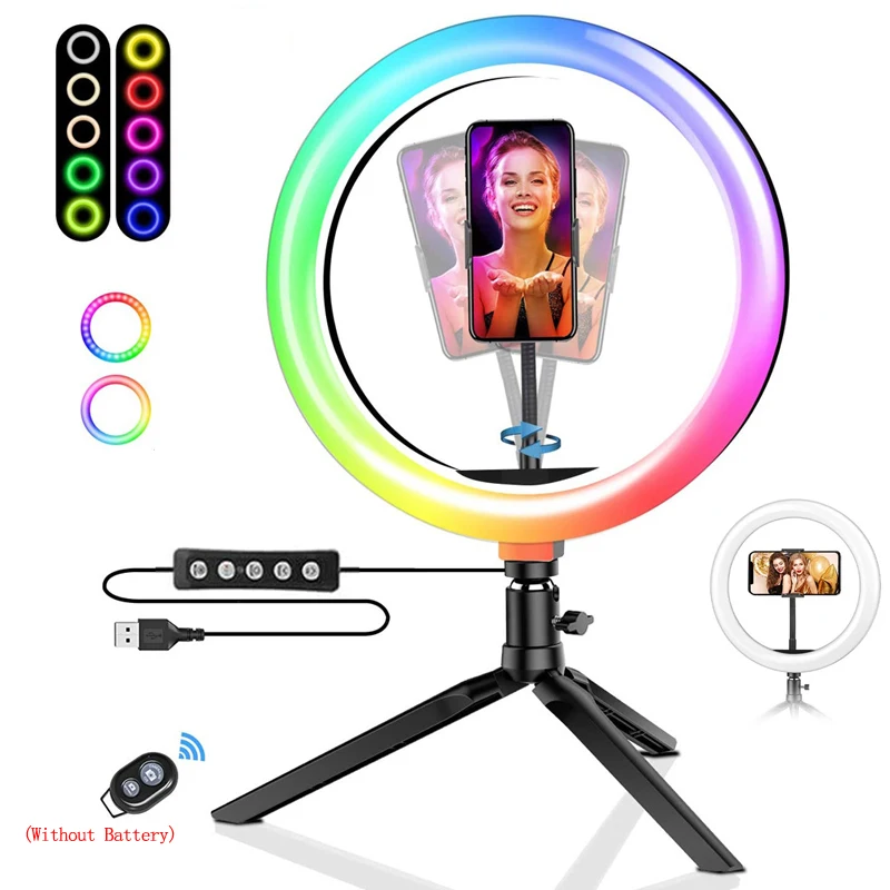 

Dimmable USB LED Ring Light Selfie Ringlight Photography Flash Lamp with Tripod Stand For Makeup Youtube VK Video Lighting