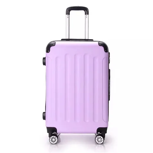purple KLQDZMS Новая мода ретро 2" 24 дюймов багаж на колёсиках Спиннер бизнес сумка для путешествий чемодан брендовая сумка на колесиках - Цвет: purple