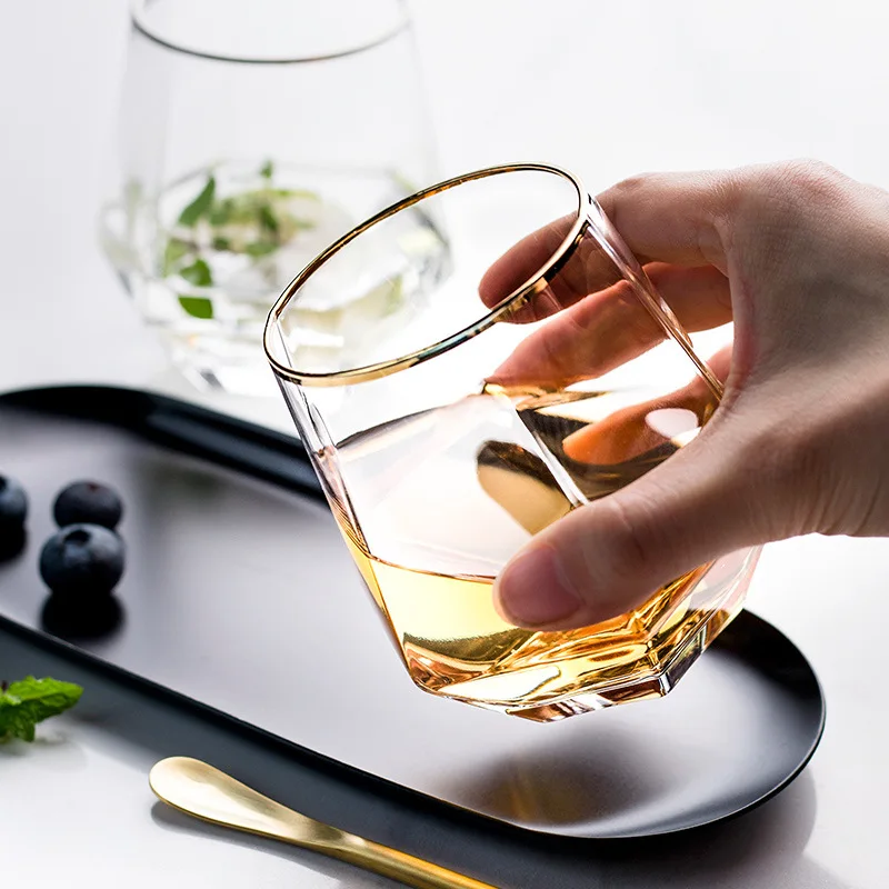 Креативный бокал для напитков в европейском стиле шестигранный хрустальный