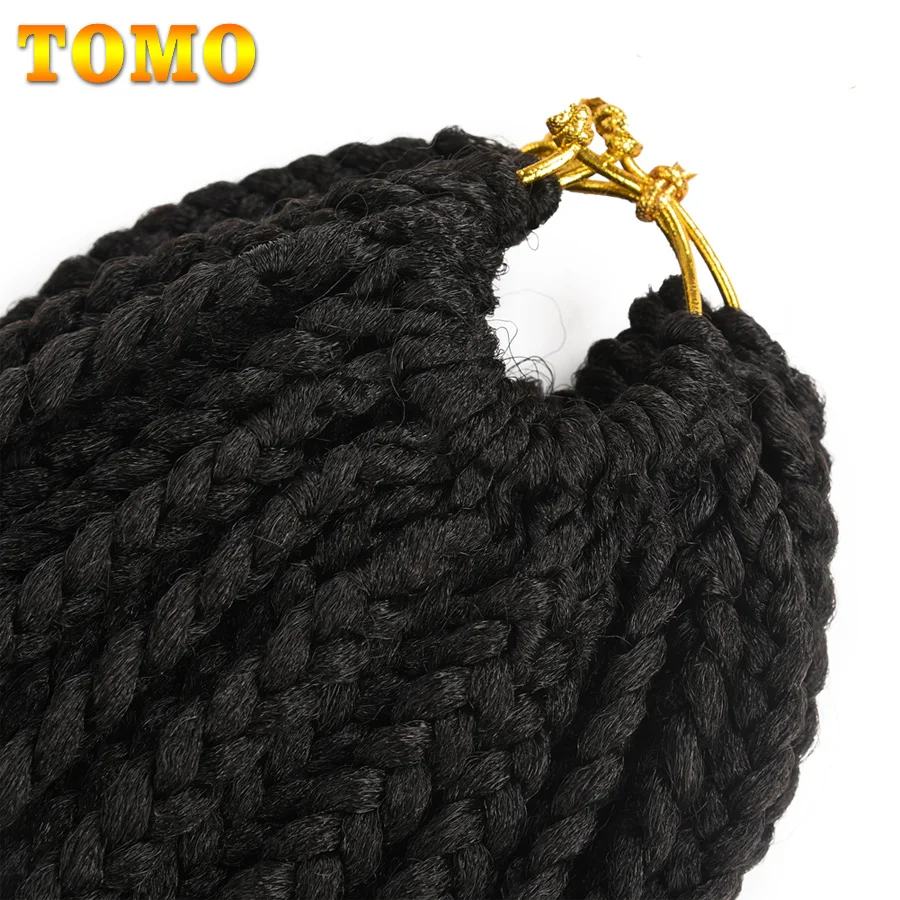 TOMO Box Braids Crochet Hair 14 18 24 Inch 3X Goddess Box Braids Crochet With Curly Ends Ombre Synthetic Braiding Hair