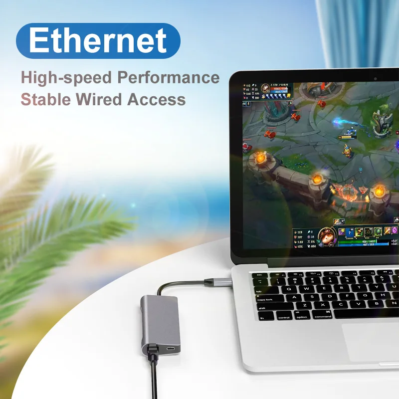 Высокая хаб передачи данных SD/TF карты 7 в 1 концентратор USB TYPE C с 4K HDMI 2 портами