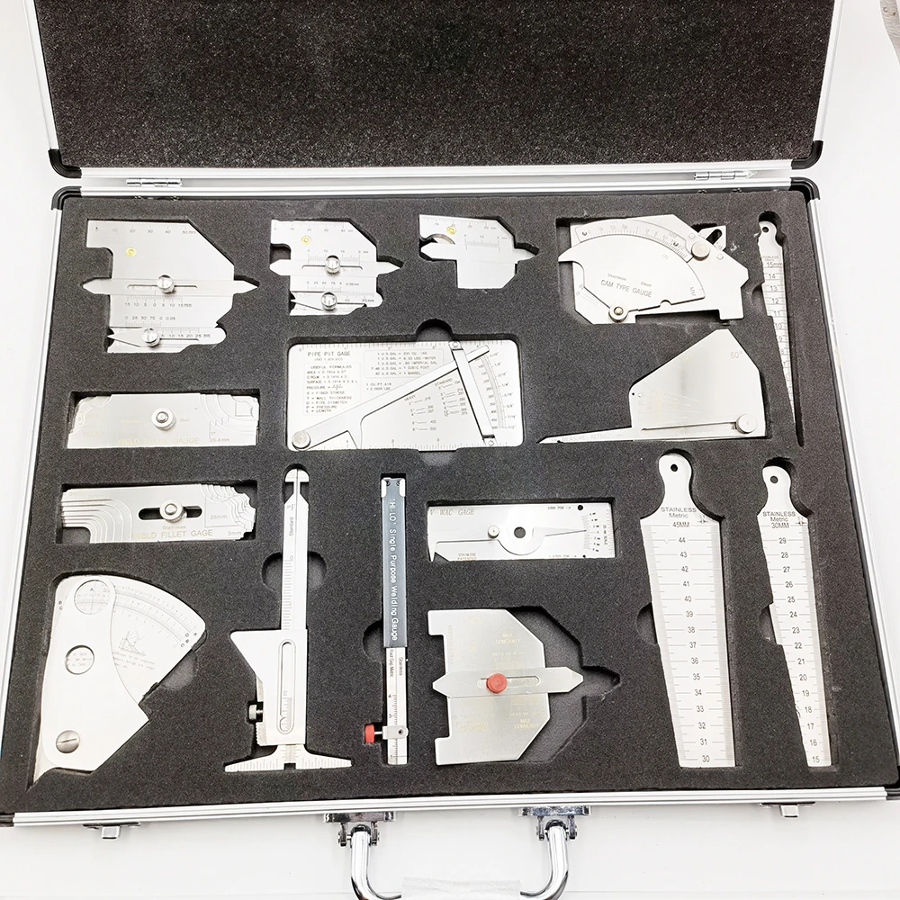 Test Set Welding Gauge Tool Kit Gage Inspection Ruler Case Box In INCH Measuring 