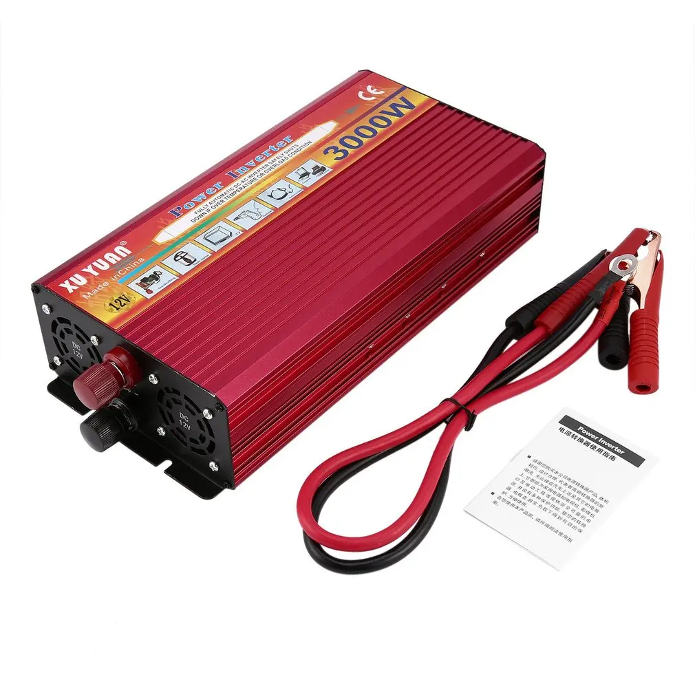 Professionelle 3000W Power Inverter DC 12V zu AC 220V mit Led-anzeige Licht Fan Kühlung Universelle Buchse auto Konverter Professionelle 3000W Power Inverter DC 12V zu AC 220V mit Led-anzeige Licht Fan Kühlung Universelle Buchse auto Konverter