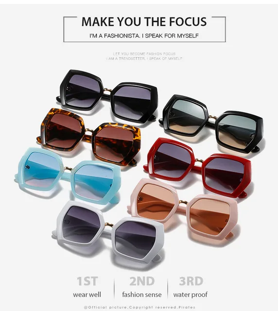 Completo Elegante Donna Nuovi Occhiali Da Sole Quadrati Donna