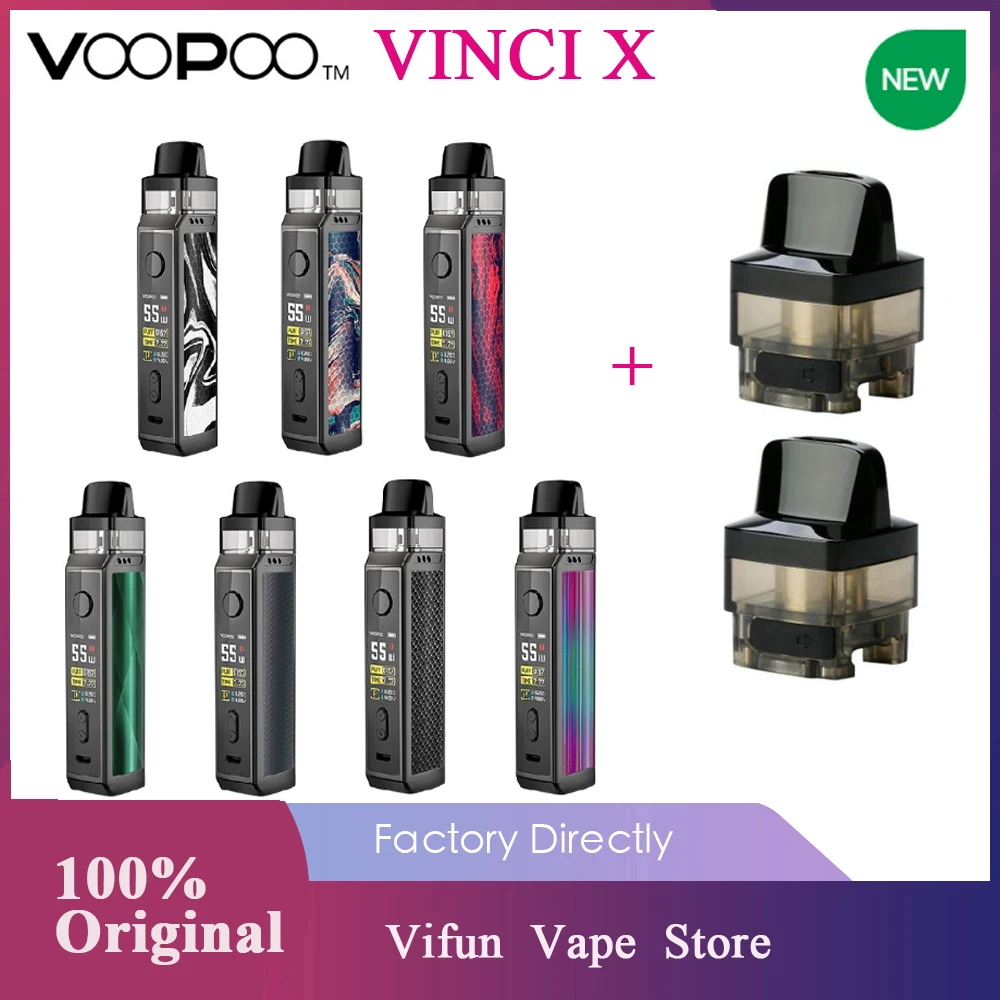 Набор VOOPOO VINCI X 70W Pod Kit экран 0 96 дюйма система вейпа с двумя катушками работает от